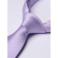 thumbnail image 3 of Yongchuantie Men's 3.15" Necktie Light Purple Striped Solid Color  8CM Wide Version Tie+Gift Box, 3 of 8