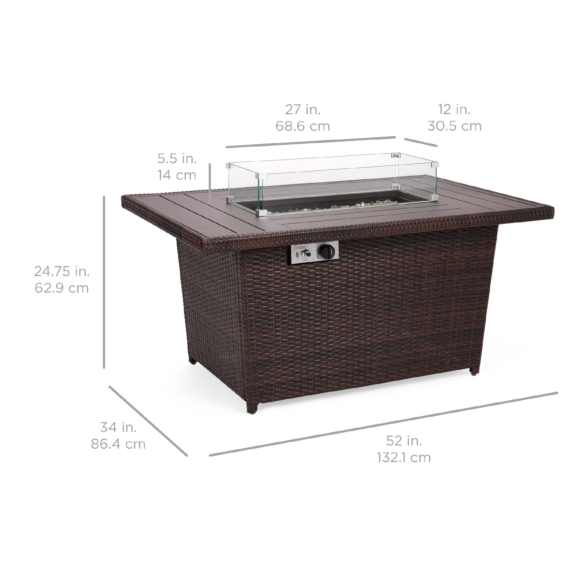 Bcp wicker clearance fire pit table