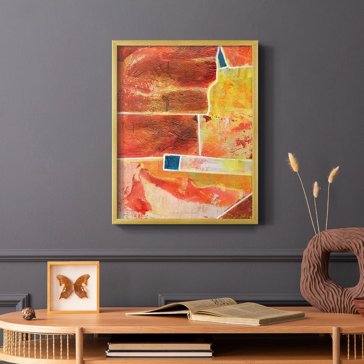 Primary Connection IV in Gold Solid Wood 16 x 20 Framed Print