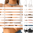 thumbnail image 3 of Gymayou Lace Bras For Women Front Closure Underwire Plunge V Neck Bra Push Up Bra Beige 70B, 3 of 5