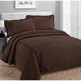 thumbnail image 1 of Fancy collection 2pc Bed Spread Embossed Bedsocover Solid Over size Twin/Twin Extra large Coffee / Brown New, 1 of 1