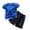 Blue, variant on Girls Boys Athletic Shorts Set 2 Piece Summer Clothes Outfit Quick Dry Breathable Mesh Tee and Shorts Sizes 1-12 Years