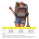 thumbnail image 5 of Blusas informales con cuello en V y manga larga a rayas con botones y cuello en V para mujer, 5 of 6