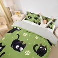 thumbnail image 3 of jejeloiu Cartoon Cat Paw Print Duvet Cover Set Kids,Cute Kitten Pattern Bedding Full,Reversible,3pcs(No Comforter), 3 of 6