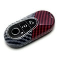 thumbnail image 6 of Glossy Black/Red Mix Color Carbon Fiber Finish Hard Plastic Key Fob Case For Mercedes-Benz W223 S-Class, W206 C-Class, X254 GLC-Class, EQS EQE Gen4 Oval Shape Smart Key, 6 of 8