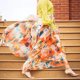 thumbnail image 2 of Falda de playa para mujer Estilo bohemio Estampado floral Plisado Ajuste suelto Una línea Traje diario FLhrweasw Nuevo, 2 of 8