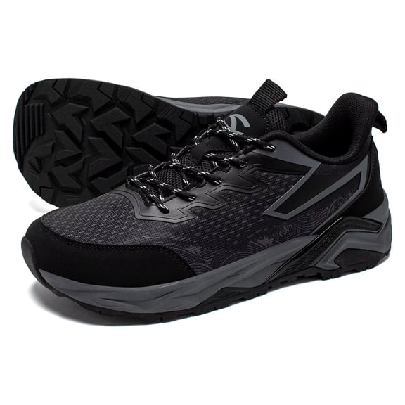 HOBIBEAR Men's Trail Hiking Shoes Wide Fit - Lightweight Low Top Breathable Sneakers for Walking, Trekking & Outdoor Adventure