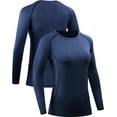 thumbnail image 5 of NELEUS Womens Compression T Shirt Yoga Athletic Dry Fit Long Sleeve 3 Pack,Black+Gray+Navy Blue,US Size L, 5 of 8