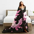 thumbnail image 5 of Cute Axolotl Blanket Pink Cherry Blossoms Blanket for Women men Super Soft Warm Fleece Flowers Flannel for All Season Cozy Fuzzy Plush Bedding ​Funny Blankets Gifts for Users Adults 80"x60", 5 of 7
