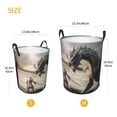 thumbnail image 3 of Balery Swordsman Cool Dragon Cesta de ropa redonda con asas, impermeable, independiente, para ropa, juguetes, dormitorio y familia-Small, 3 of 6