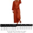 thumbnail image 2 of Pantalones Top básico de lino, pantalón recortado, cintura elástica, traje de color sólido para mujer (naranja L) Kuymtek Naranja T L para Mujer, 2 of 8