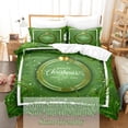 thumbnail image 3 of Fabric Thin size Full Twin Bed Double Single 3PCS Sets Bedding 3D Cover Quilt King Green Set Cover Duvet Christmas, 3 of 7