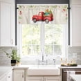 thumbnail image 3 of Winter Red Truck Kitchen Curtains and Valances Set, Cardinal Bird Linen Berry Pine Cones Rod Pocket Window Valance 18 Inch Window Curtain Panels for Living Room Bedroom Laundry, 27.5x24in, 3 Pieces, 3 of 7