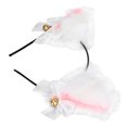 thumbnail image 3 of Diadema con orejas de gato esponjosas, linda banda de pelo de felpa con cascabel para fiesta de disfraces de Halloween, cosplay, blanco, 3 of 14