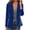 Navy-2, variant on Women's Casual Velvet Blazer Notched Lapel Vintage Office Button Front Blazer Long Sleeve V Neck Jackets Coat Blazers