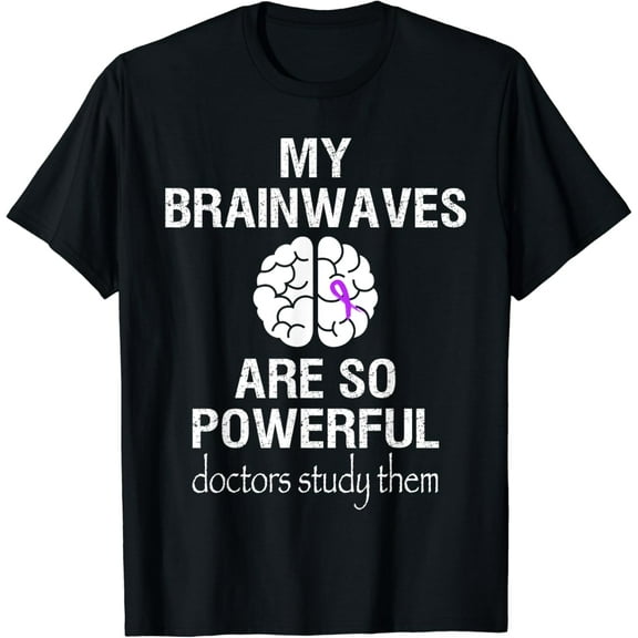 Epilepsy Awareness Month Brainwaves Are So Powerful Purple T-Shirt mens t shirt，black，women，funny，misfits，men，journey
