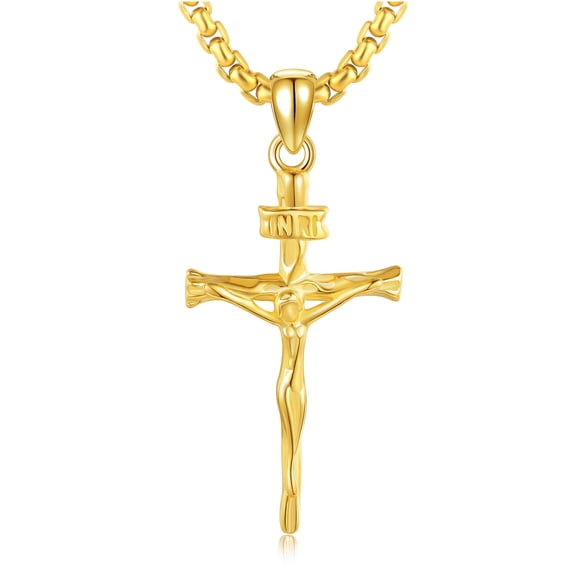 JUSORA Cross Necklace For Men 925 Sterling Silver Jesus Cross Necklace Christian Religious Gifts for Women Men