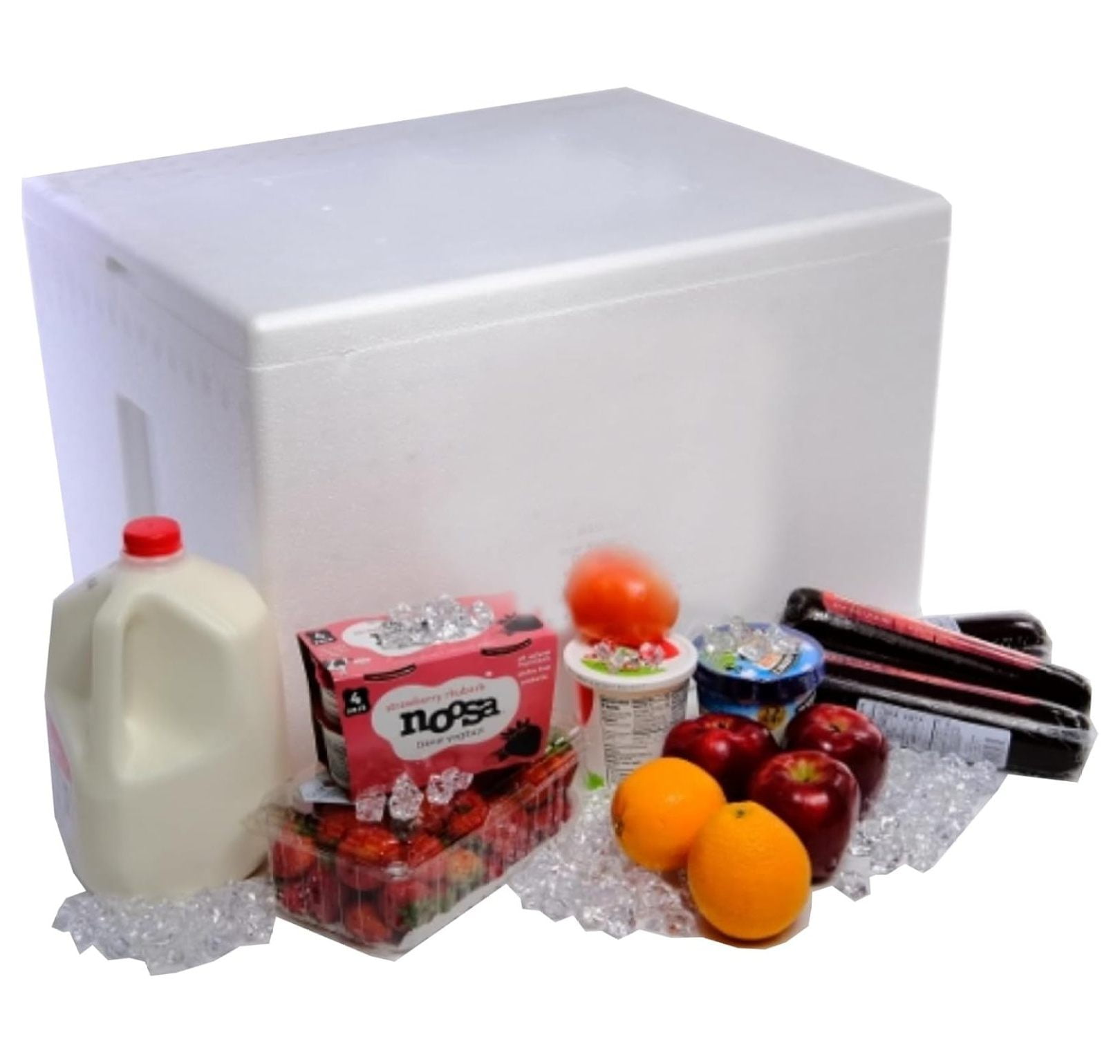Styrofoam Cooler, Ice Chest (47qt), Inside: 21 x 13 x 11 (inches) Outside: 24 x 16 x 13 (inches)