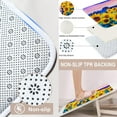 thumbnail image 4 of Sunflower Flower Bathroom Set with Shower Curtain and Rugs and Accessories, Summer Floral Yellow Sunshine Black Shower Curtain Set,Wildflower Shower Curtain for Bathroom Decor 4 Pcs, 4 of 6