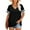 Black, variant on XBASW Womens T Shirts Short Sleeve V Neck Tees Loose Color Blocking Summer Tops S-2XL