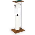 Free Standing Toilet Paper Holder Rustic Tissue Paper Roll Stand Shelf ...