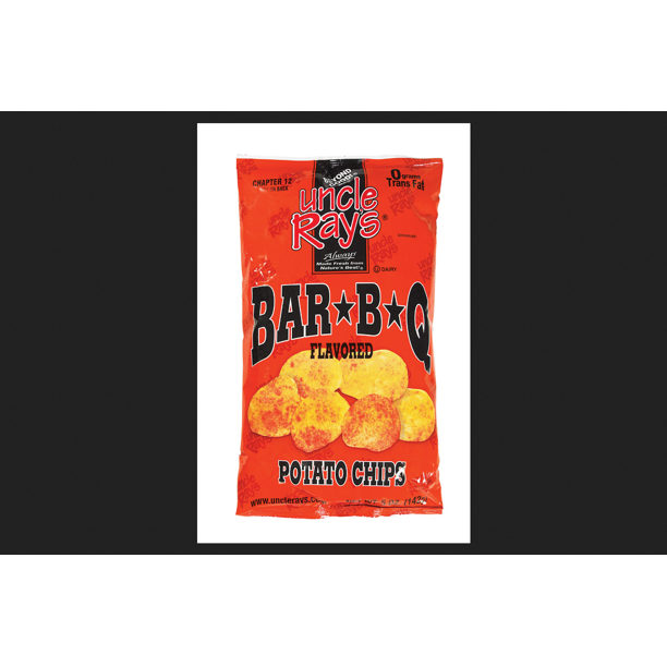 20/Pack Uncle Ray'S 0792 Bbq Potato Chips 4.5 Oz Bag Zero Grams Trans