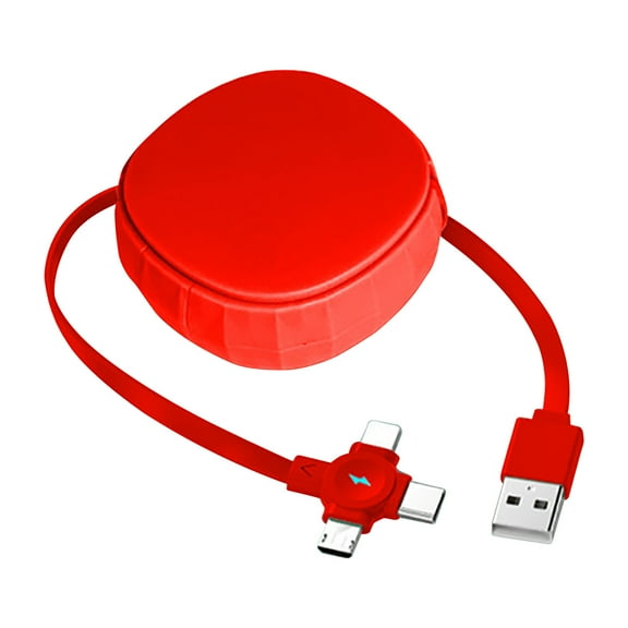 Latrodar 3 In 1 Data Cable Phone 3 In 1 Retractable Safe&Non-Toxic rger For All Devices Red 6x3.2 Inch Home Gadgets