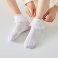 thumbnail image 4 of Tao Tao Baby Girl Socks Super Soft Baby Ruffle Socks Lace Socks for Baby Girls Cute Baby Girl Ruffle Socks Girls Dance Socks White 1 Years, 4 of 7