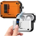 thumbnail image 3 of ELEHOLD For Airpods Pro 3 2025 Earphone Case, Shockproof Safety Lock Rugged Drop Protection Case Cover with Bracket + Keychain, Yellow, 3 of 9