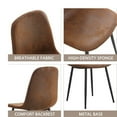 thumbnail image 4 of FurnitureR Dining Chairs Set of 4, Mid-Century Modern Upholstered Dining Chairs with Faux Sudede Cushion Seat for Dinning Room&Living Room, Brown, 4 of 14