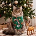 thumbnail image 6 of Racsoh Christmas Pet Bandana, Festive Dog Neck Scarf with Candy Cane Print, Soft Triangle Bib for Small Medium Cats, for Party Photo Winter Decor (Green B), 6 of 7