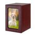 thumbnail image 2 of Wood Memorial Pet Urn with Photo Frame, Pets Ashes Box Cremation for Cats Dogs, Memorial Box for Pets, Animal Wood Urn 3.82x3.9x5.12 Inch Brown, 2 of 5