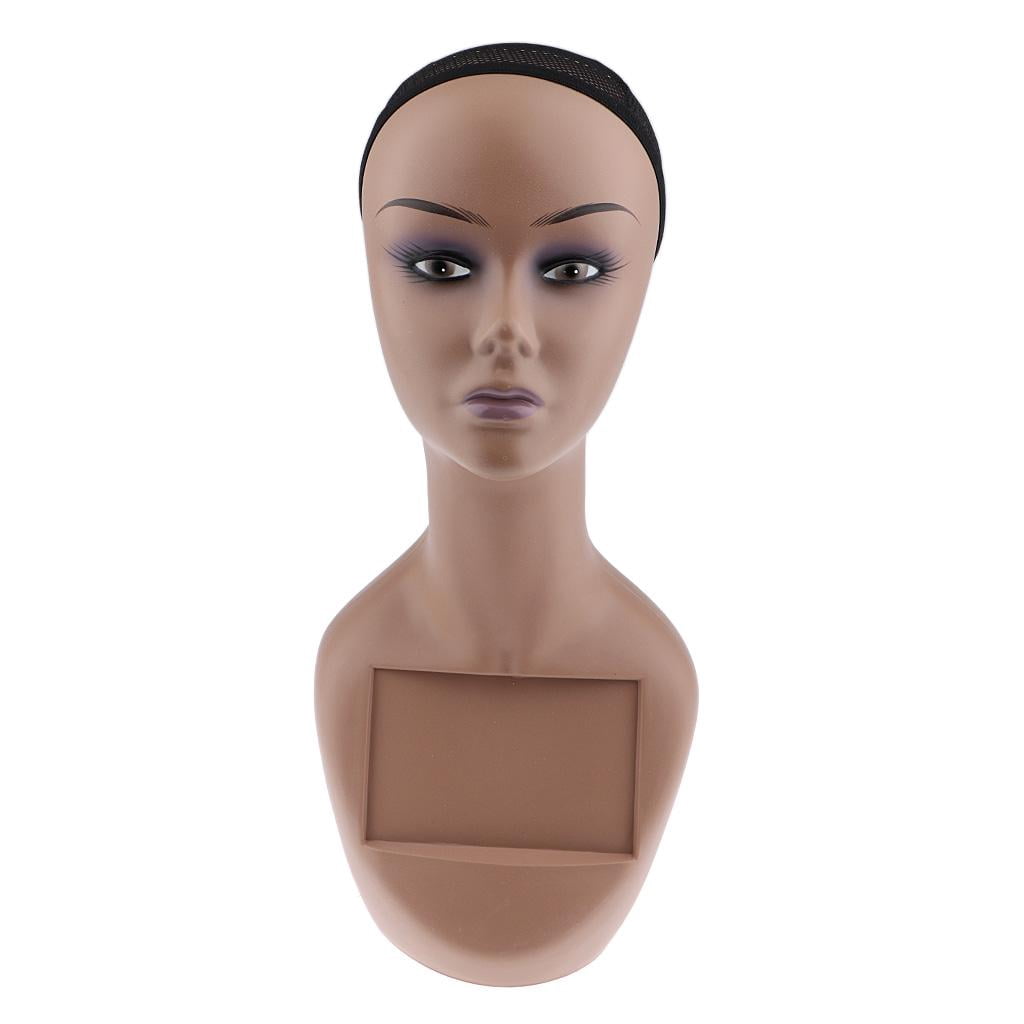 EHJRE Manikin Head Bust with Net for Wigs Styling Making, Hats, Sunglasses Display - Purple Lip
