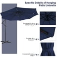 thumbnail image 2 of Pemberly Row Solar Powered 32LED Lighted Patio Offset Umbrella Outdoor Navy, 2 of 8