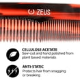thumbnail image 3 of ZEUS 7.5" Handmade Large Hair Comb, Non-Static Acetate, Anti-Snag! (Traditional), 3 of 5