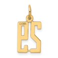 thumbnail image 3 of 14K Yellow Gold Polished Finish Small Size Elongated Shape Number 29 Charm Pendant, 3 of 4