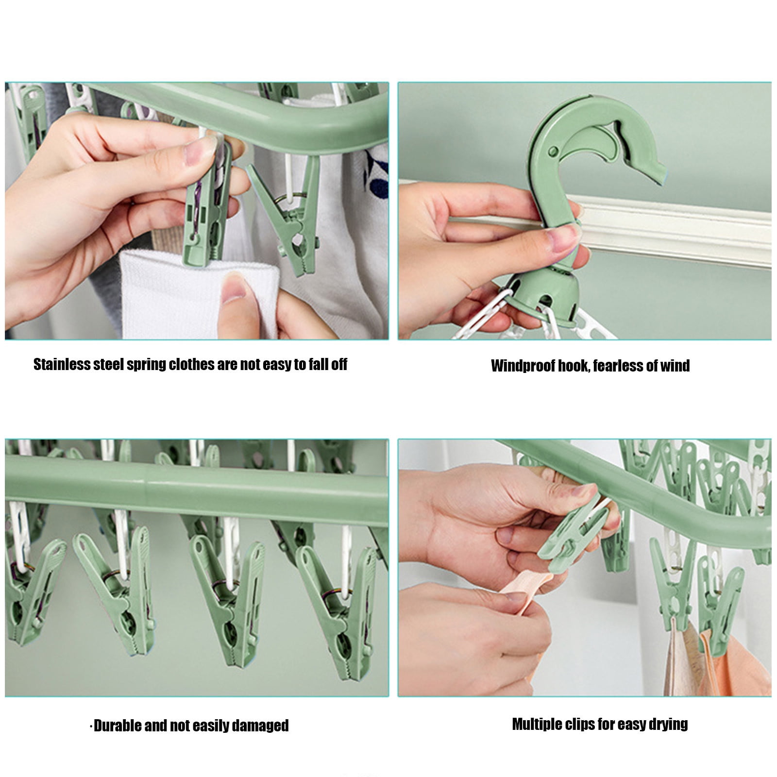 JilgTeok 5 Packs Socks Underwear Hanger Organizer with 32 Clips for Closet Space Saving Storage with Sturdy Clips Holds 32 Pairs Panties Socks Pantyhose Accessories