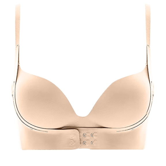 Low Back Bras for Women New Women's Steel Ring Gathering Bra Underwear Daily Bra Beige 38/85Ab