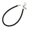 thumbnail image 1 of Sterling Silver Reflections Black Leather Bead Bracelet 8.5 Inch "Bracelets, 1 of 1