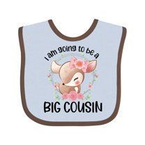 Inktastic Floral Deer Fawn I Am Going to Be a Big Cousin Boys or Girls Baby Bib