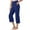 Blue, variant on FYEGRE Women's Casual Bottoms Women's High Waist Cropped Casual Pants for Daily Wear Yoga Comfort and Summer Style with Soft Stretch Fabric Ideal Red XL