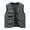 Gray, variant on WREESH Fashion Vest Men Solid Sports Casual Zipper Multi-Pocket Quick Drying Sleeveless Outdoor Jackets Olive Green