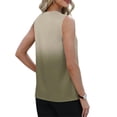 thumbnail image 3 of FDGIU Women's V Neck Front Pleat Sleeveless Satin Tank Top, Solid Loose Straight Hem Business Casual Camisole Blouse, 3 of 7