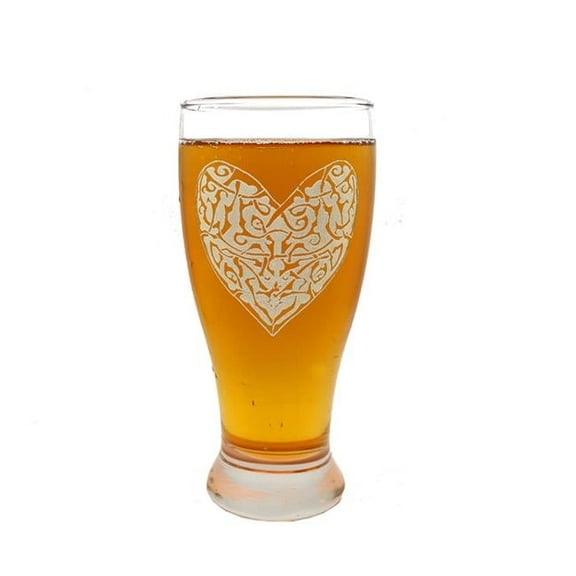 Lyoncraft PIHR01 19 oz Celtic Heart Engraved Pint Glass