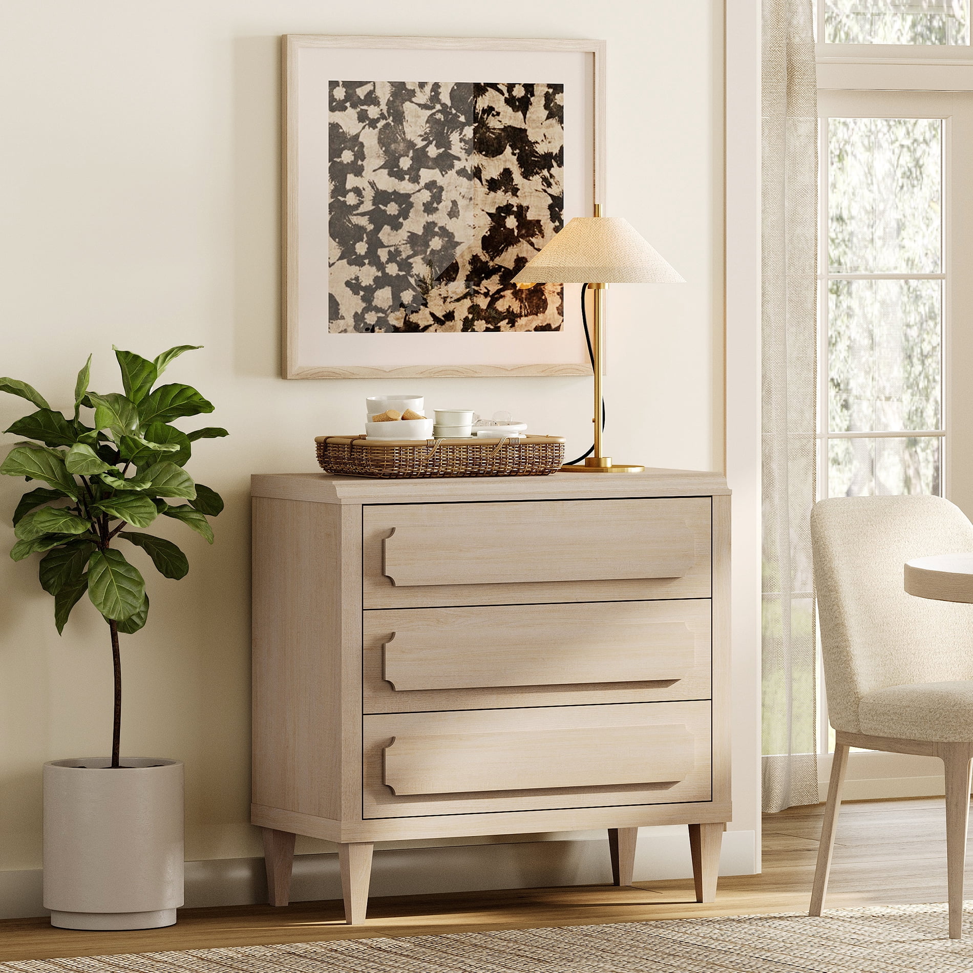 WAMPAT Modern Large Nightstand Set of 2