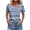Blue, variant on Crgrtght Women Button Wrap Asymmetric V Neck Short Sleeve Striped Casual Fashion Vacation Beach Slim Tops Blouse, Blue XXL