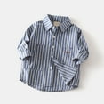 thumbnail image 4 of ANINEO Boys Striped Embroidered Long Sleeve Shirt Casual Fall Tops Open Front Shirt Kids Comfortable Stylish Versatile Outfits For 3 9 Years Old Trendy Toddler Wear, 4 of 8