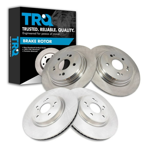TRQ Front & Rear Brake Rotors Set Fits Select 2015-2019 Acura TLX 2017-2022 Honda CR-V