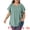 Green, variant on Women's Plus V Neck Short Sleeve Eyelet Embroidery Casual Blouse 1X Pink