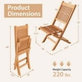 thumbnail image 2 of Gymax Indonesia Teak Wood Outdoor Chair Folding Portable Patio Chair w/ Slatted Seat & Back, 2 of 6